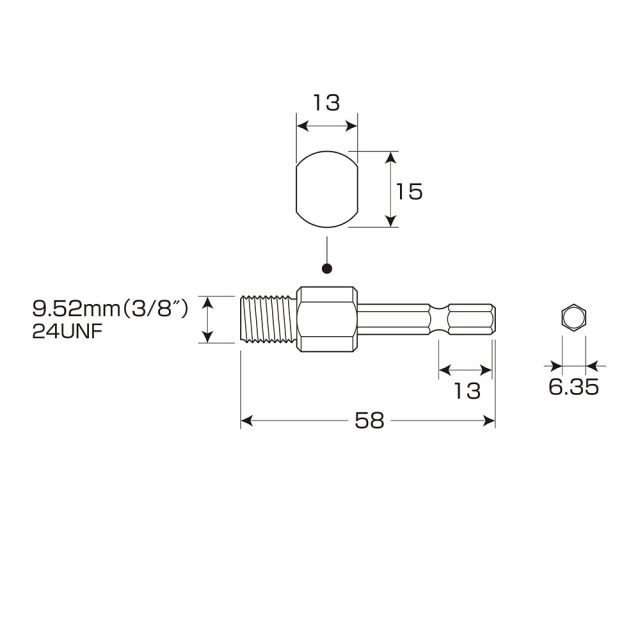 Thanh nối đầu kẹp mũi khoan đuôi lục giác 1/4 AKL-252