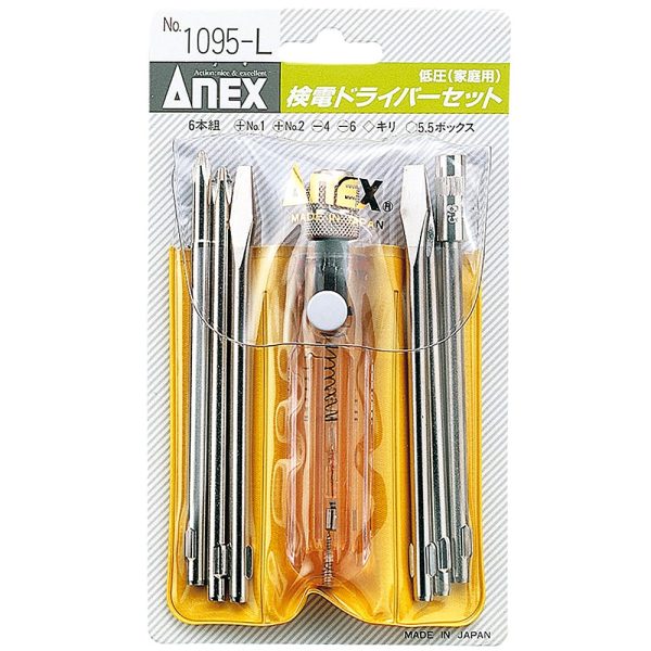 Bộ bút thử điện 6 mũi điện áp thấp(L) Anex No.1095-L